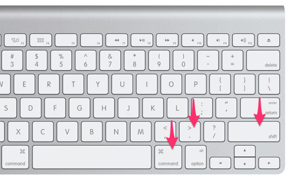 Сочетание клавиш для показа скрытых файлов и папок в Mac OS Sierra