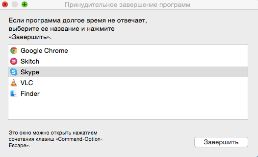 Диспетчер задач Mac OS