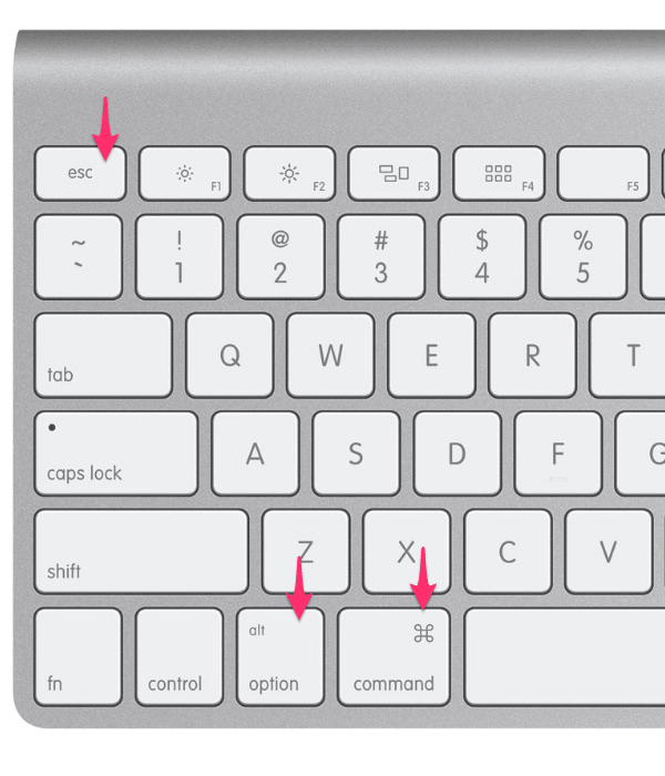 Сочетание клавиш Mac для принудительного завершения программ