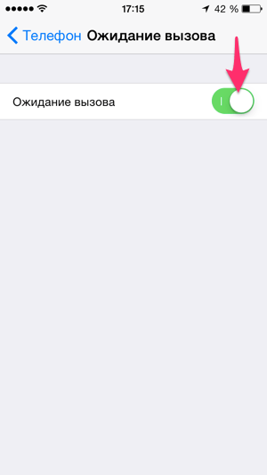 Включение ожидания вызова на Айфоне