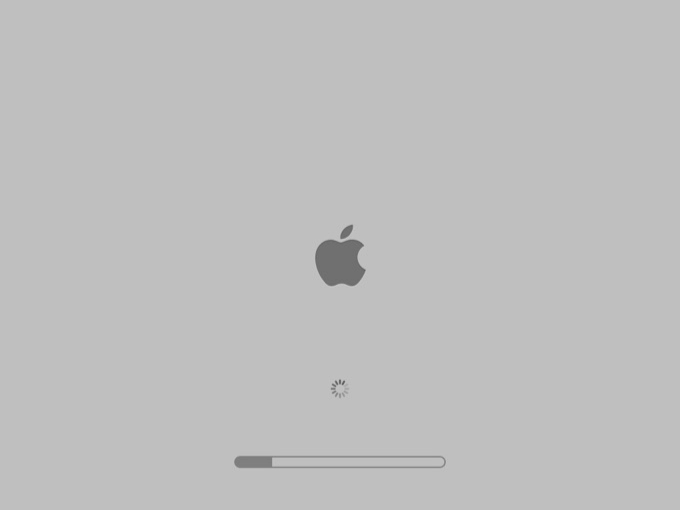MacBook снова включается - окно загрузки операционной системы Mac OS